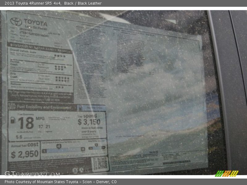 Black / Black Leather 2013 Toyota 4Runner SR5 4x4