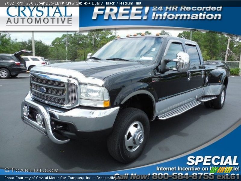 Black / Medium Flint 2002 Ford F350 Super Duty Lariat Crew Cab 4x4 Dually