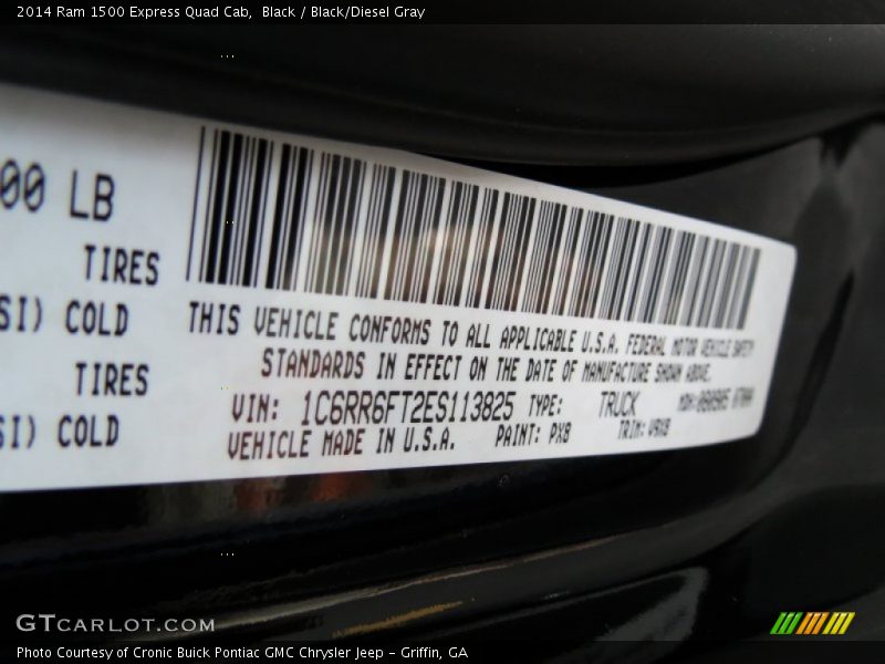 2014 1500 Express Quad Cab Black Color Code PX8