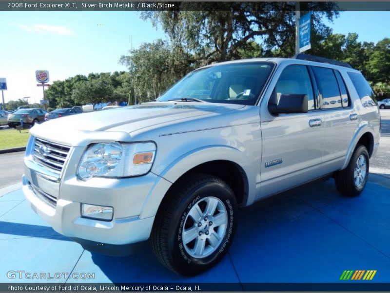 Silver Birch Metallic / Black/Stone 2008 Ford Explorer XLT
