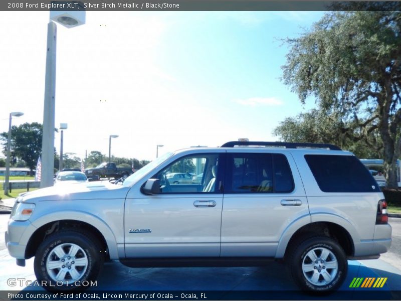 Silver Birch Metallic / Black/Stone 2008 Ford Explorer XLT
