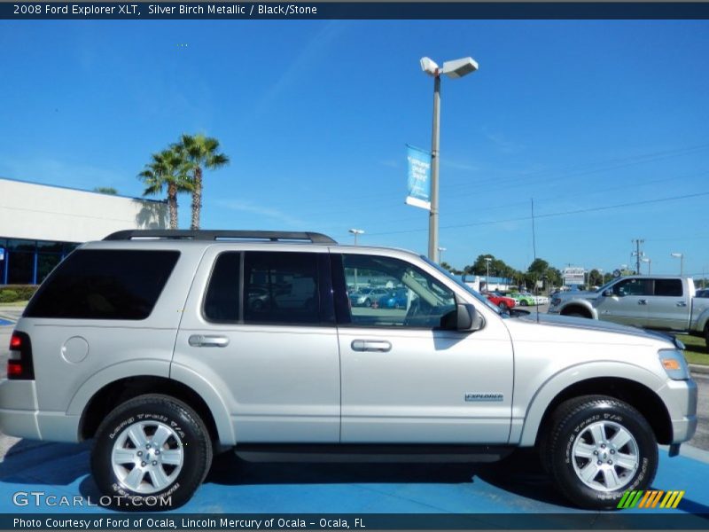 Silver Birch Metallic / Black/Stone 2008 Ford Explorer XLT