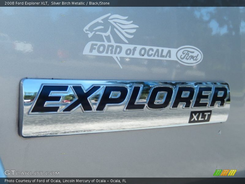 Silver Birch Metallic / Black/Stone 2008 Ford Explorer XLT