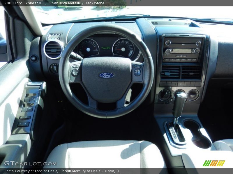 Silver Birch Metallic / Black/Stone 2008 Ford Explorer XLT