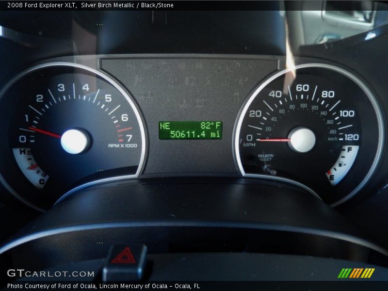 Silver Birch Metallic / Black/Stone 2008 Ford Explorer XLT