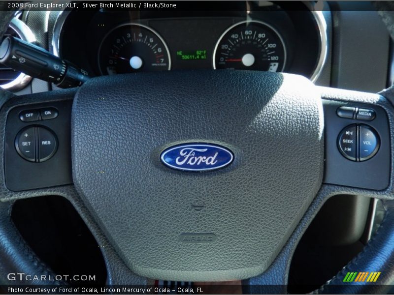 Silver Birch Metallic / Black/Stone 2008 Ford Explorer XLT