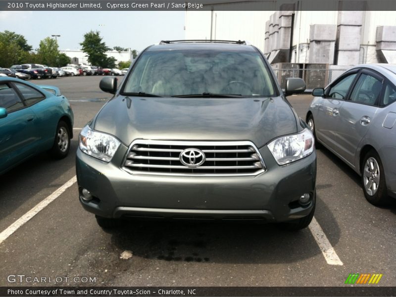 Cypress Green Pearl / Sand Beige 2010 Toyota Highlander Limited