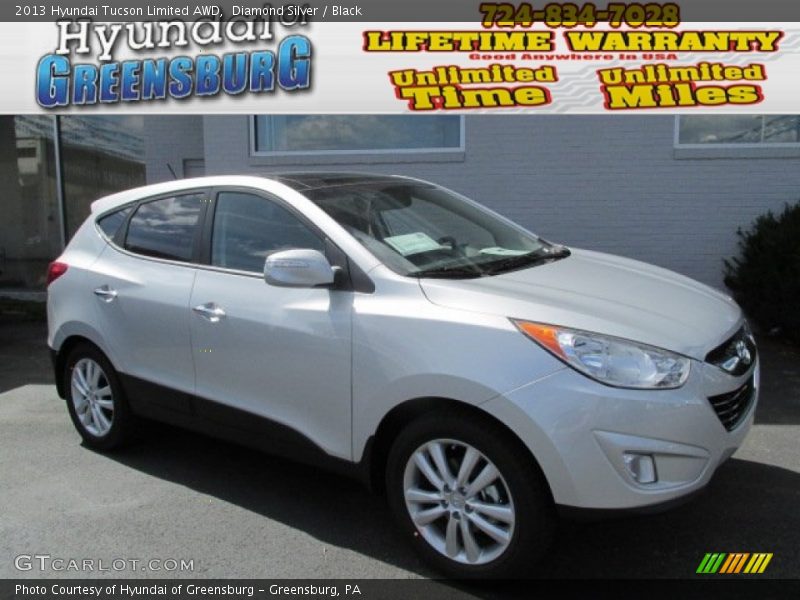 Diamond Silver / Black 2013 Hyundai Tucson Limited AWD
