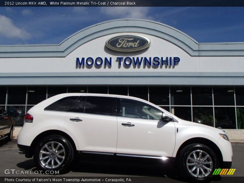 White Platinum Metallic Tri-Coat / Charcoal Black 2012 Lincoln MKX AWD