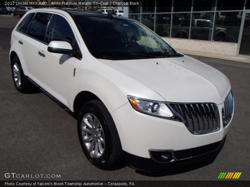 White Platinum Metallic Tri-Coat / Charcoal Black 2012 Lincoln MKX AWD