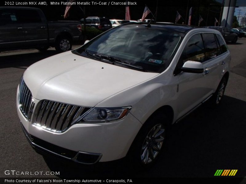 White Platinum Metallic Tri-Coat / Charcoal Black 2012 Lincoln MKX AWD