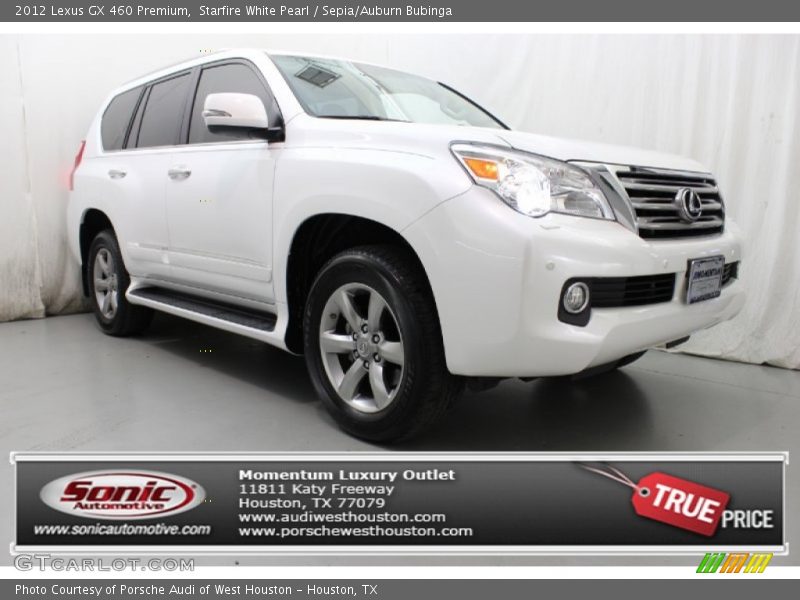 Starfire White Pearl / Sepia/Auburn Bubinga 2012 Lexus GX 460 Premium