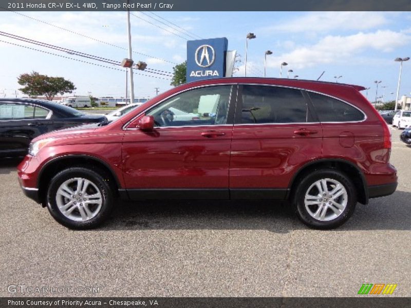 Tango Red Pearl / Gray 2011 Honda CR-V EX-L 4WD