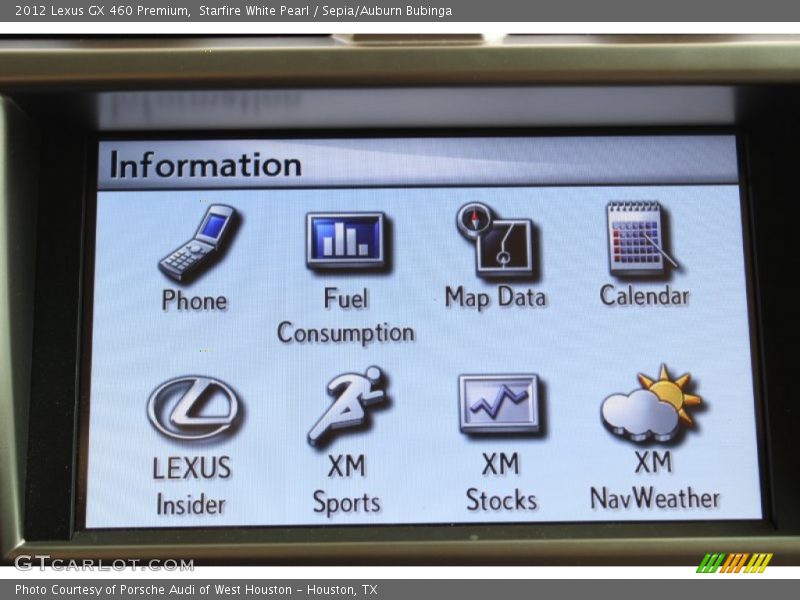 Starfire White Pearl / Sepia/Auburn Bubinga 2012 Lexus GX 460 Premium