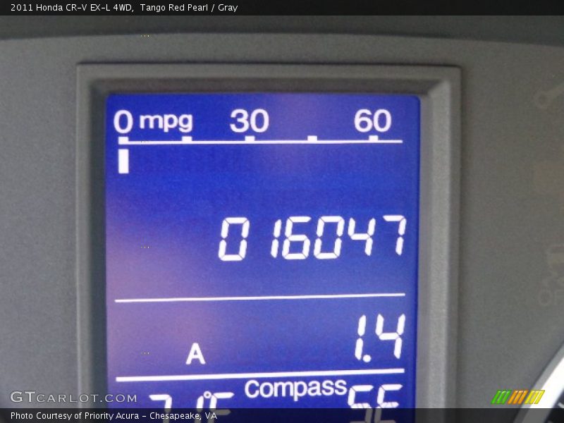 Tango Red Pearl / Gray 2011 Honda CR-V EX-L 4WD