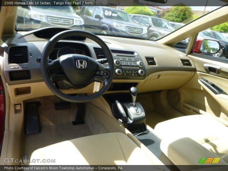 Tango Red Pearl / Ivory 2006 Honda Civic LX Sedan