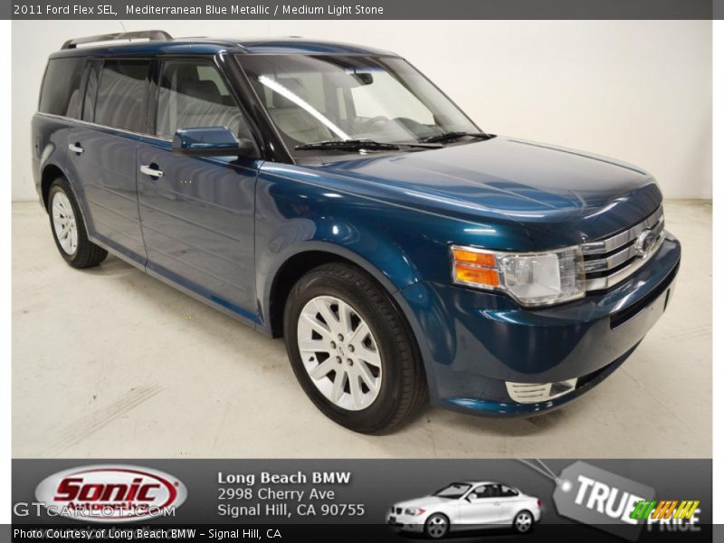Mediterranean Blue Metallic / Medium Light Stone 2011 Ford Flex SEL