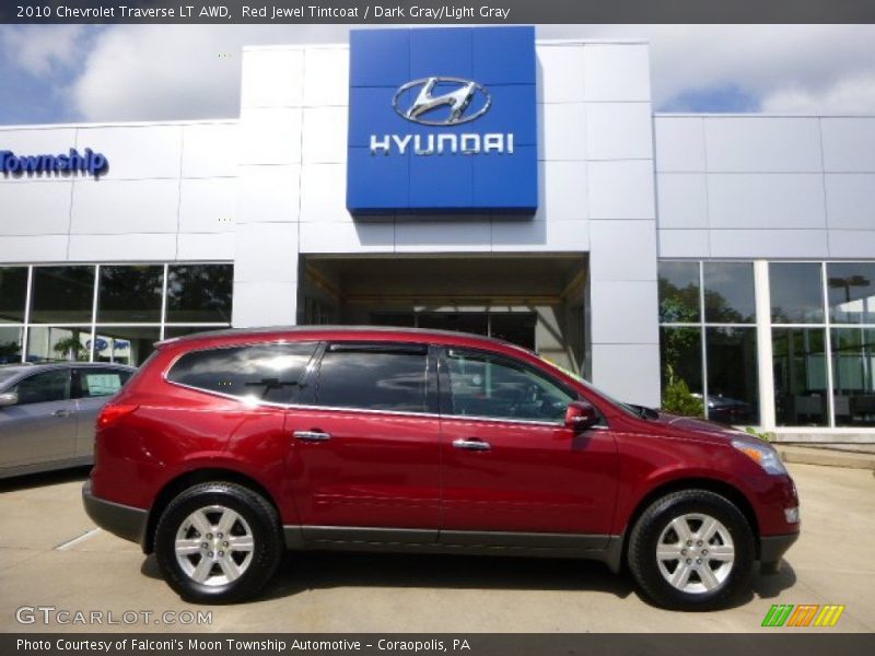 Red Jewel Tintcoat / Dark Gray/Light Gray 2010 Chevrolet Traverse LT AWD