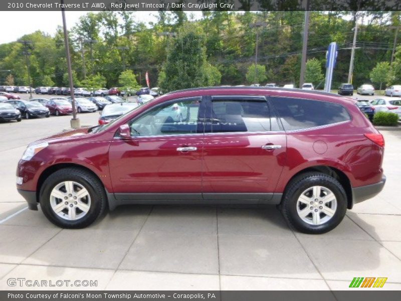 Red Jewel Tintcoat / Dark Gray/Light Gray 2010 Chevrolet Traverse LT AWD