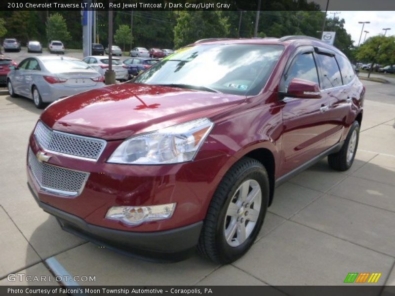 Red Jewel Tintcoat / Dark Gray/Light Gray 2010 Chevrolet Traverse LT AWD