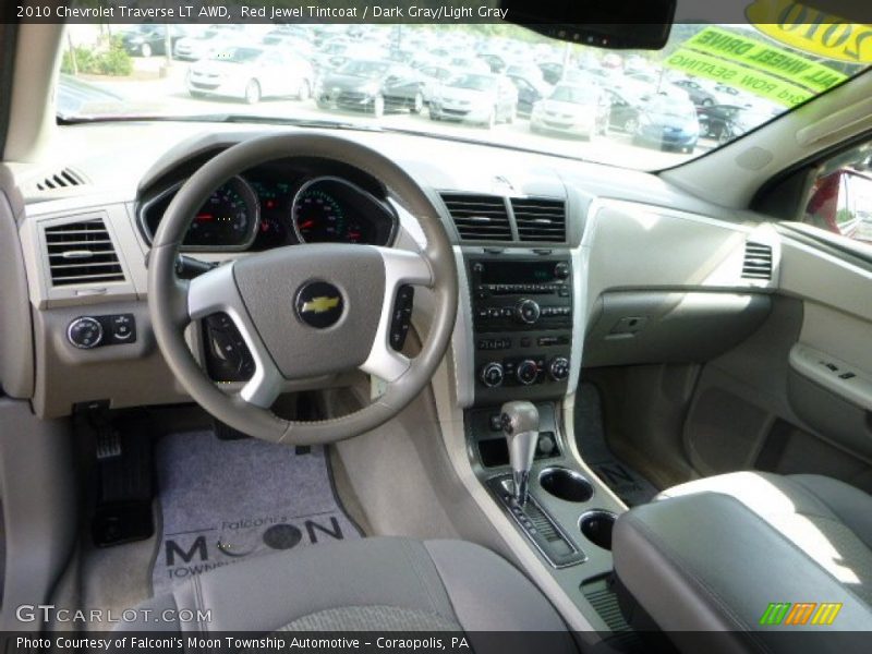 Red Jewel Tintcoat / Dark Gray/Light Gray 2010 Chevrolet Traverse LT AWD