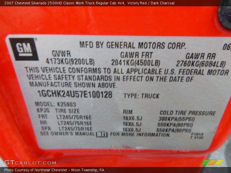Victory Red / Dark Charcoal 2007 Chevrolet Silverado 2500HD Classic Work Truck Regular Cab 4x4