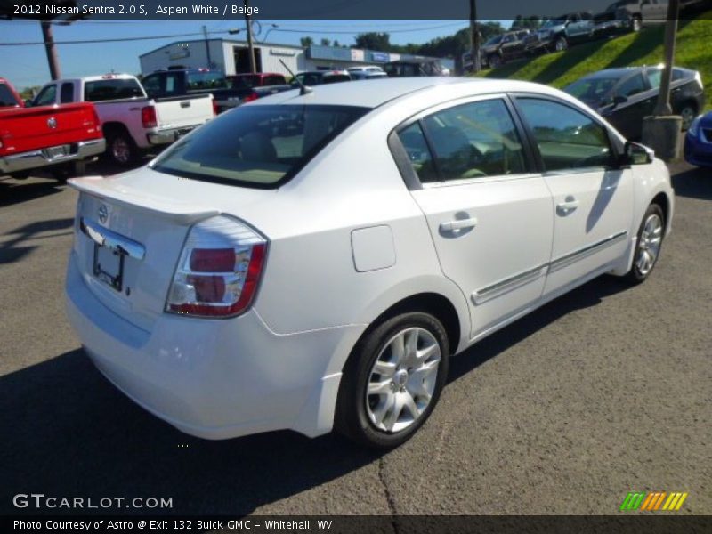 Aspen White / Beige 2012 Nissan Sentra 2.0 S