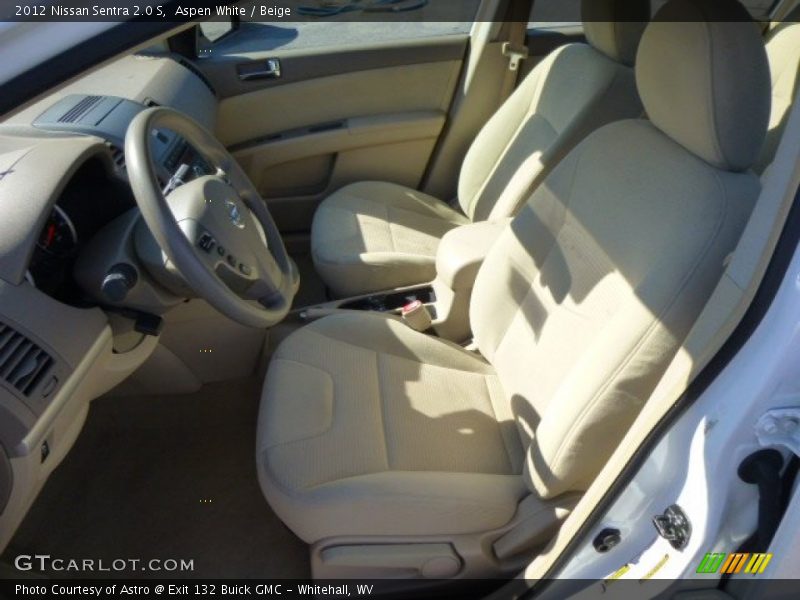 Aspen White / Beige 2012 Nissan Sentra 2.0 S