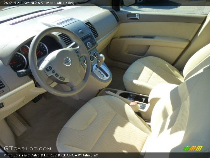 Aspen White / Beige 2012 Nissan Sentra 2.0 S