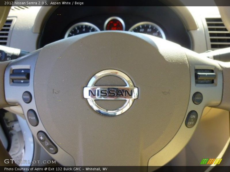 Aspen White / Beige 2012 Nissan Sentra 2.0 S