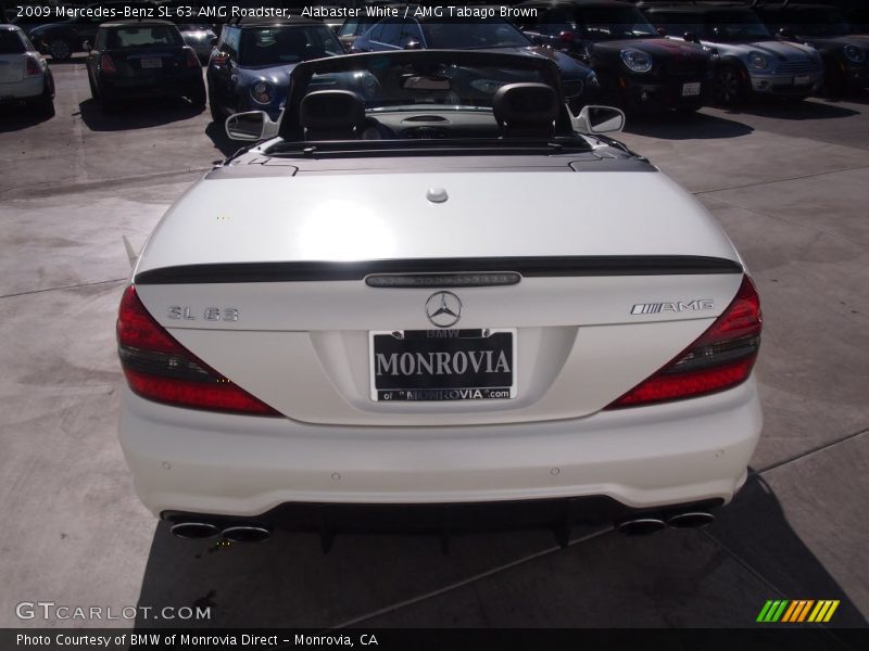 Alabaster White / AMG Tabago Brown 2009 Mercedes-Benz SL 63 AMG Roadster