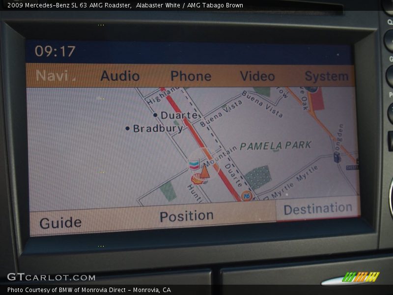 Alabaster White / AMG Tabago Brown 2009 Mercedes-Benz SL 63 AMG Roadster