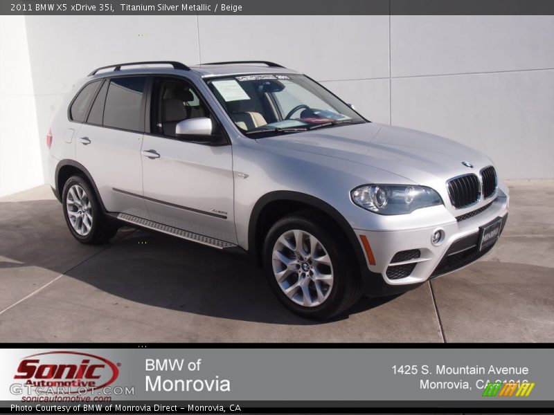 Titanium Silver Metallic / Beige 2011 BMW X5 xDrive 35i