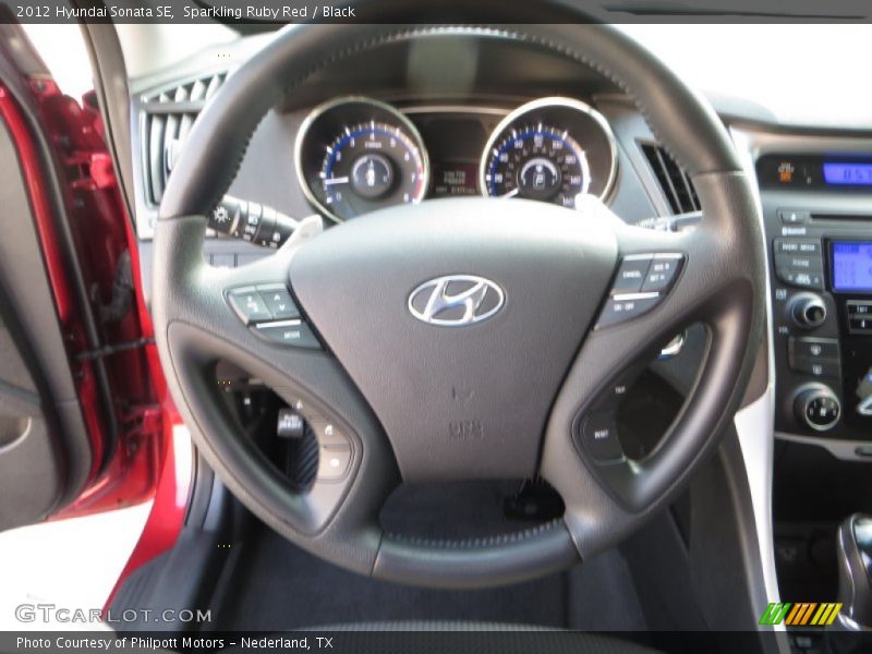 Sparkling Ruby Red / Black 2012 Hyundai Sonata SE