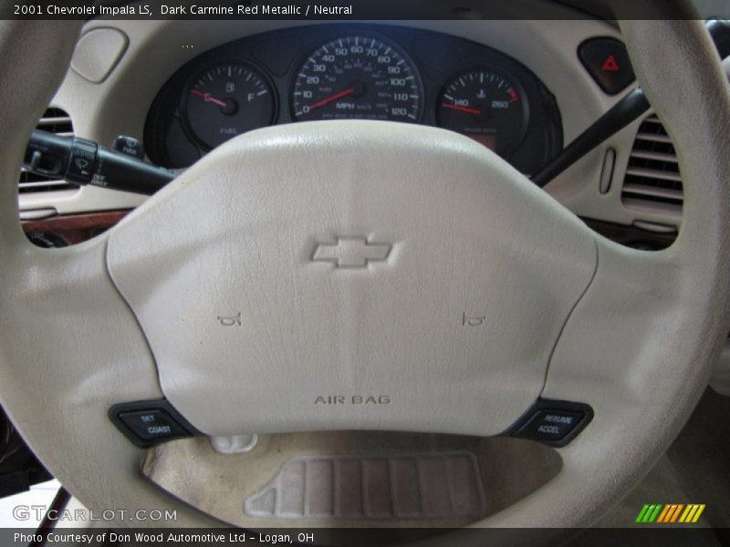 Dark Carmine Red Metallic / Neutral 2001 Chevrolet Impala LS