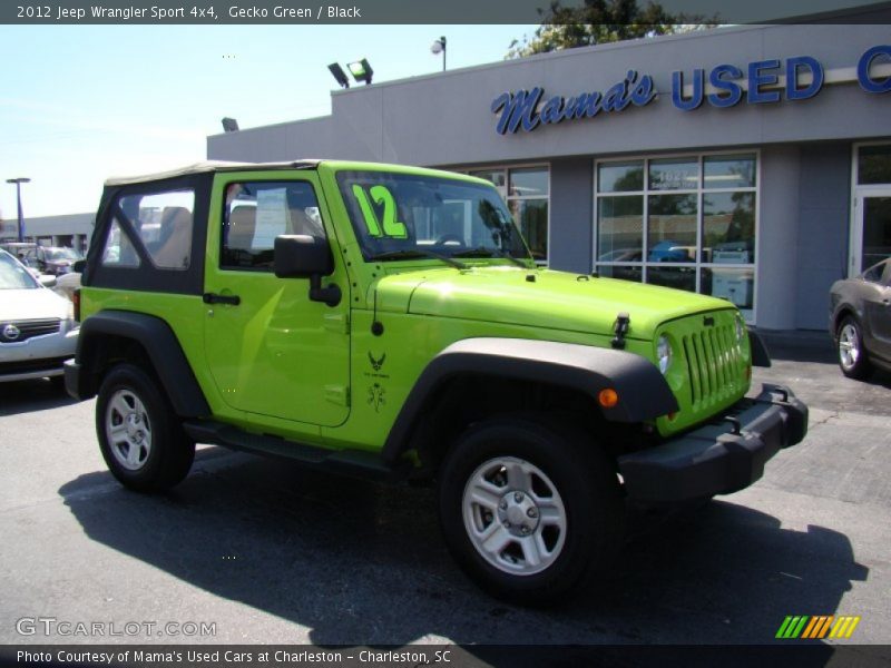 Gecko Green / Black 2012 Jeep Wrangler Sport 4x4
