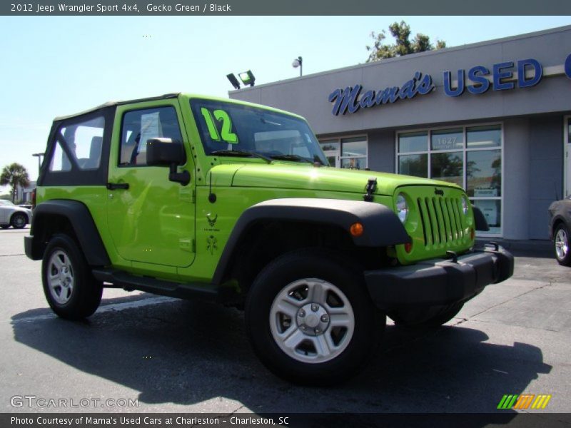 Gecko Green / Black 2012 Jeep Wrangler Sport 4x4