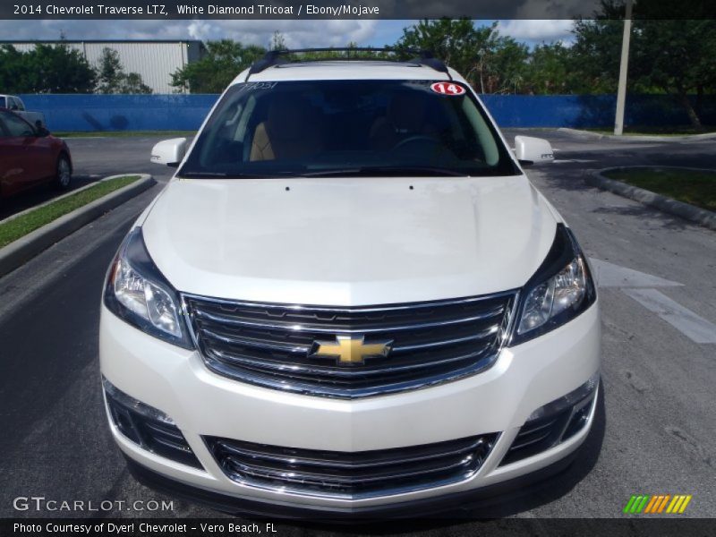 White Diamond Tricoat / Ebony/Mojave 2014 Chevrolet Traverse LTZ
