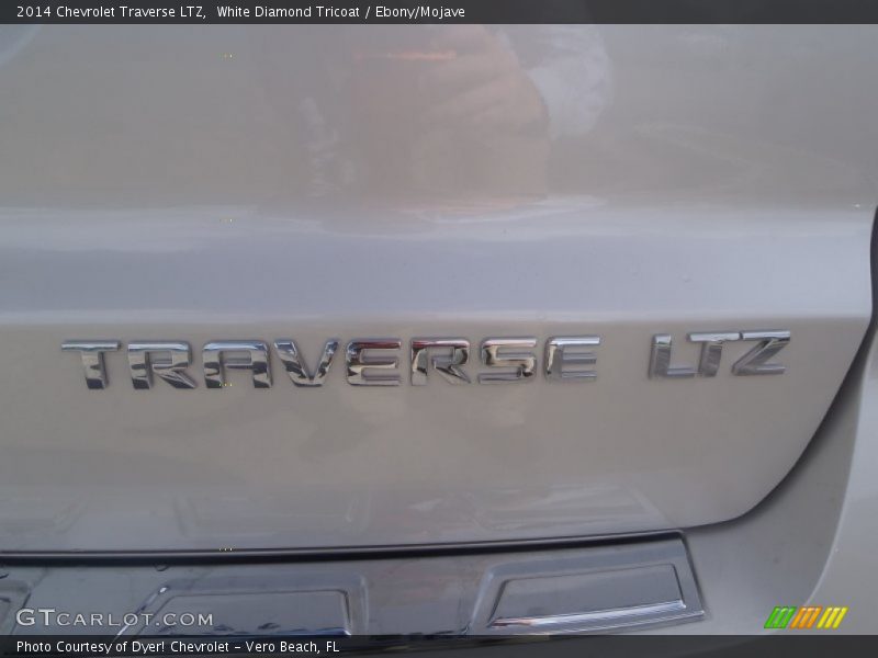 White Diamond Tricoat / Ebony/Mojave 2014 Chevrolet Traverse LTZ