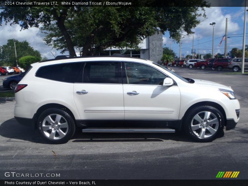 White Diamond Tricoat / Ebony/Mojave 2014 Chevrolet Traverse LTZ