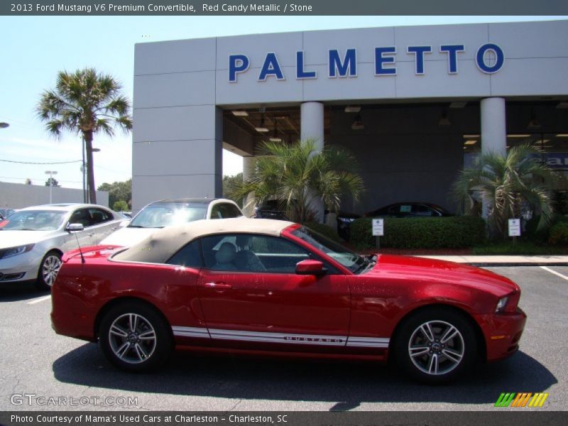 Red Candy Metallic / Stone 2013 Ford Mustang V6 Premium Convertible