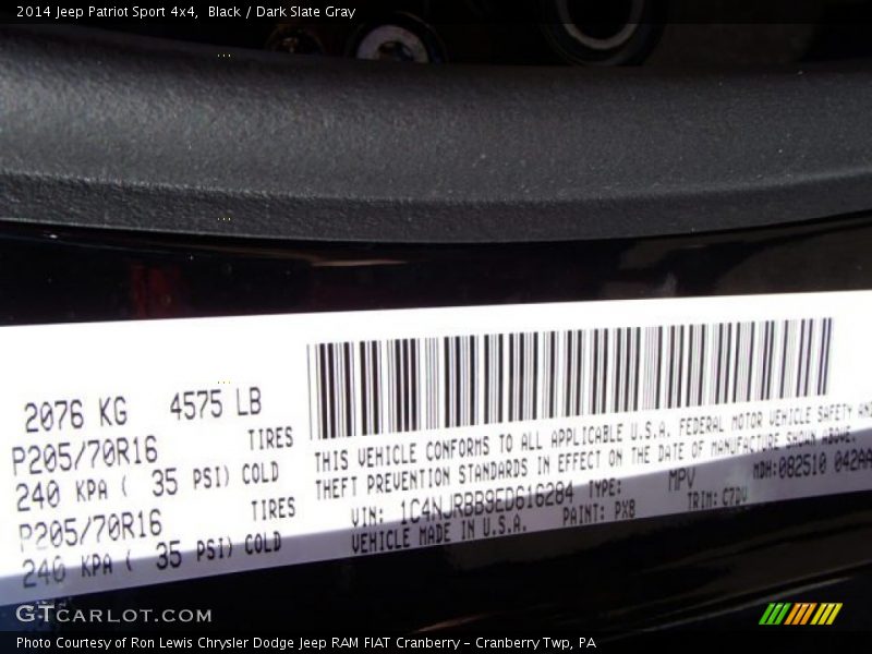 Black / Dark Slate Gray 2014 Jeep Patriot Sport 4x4