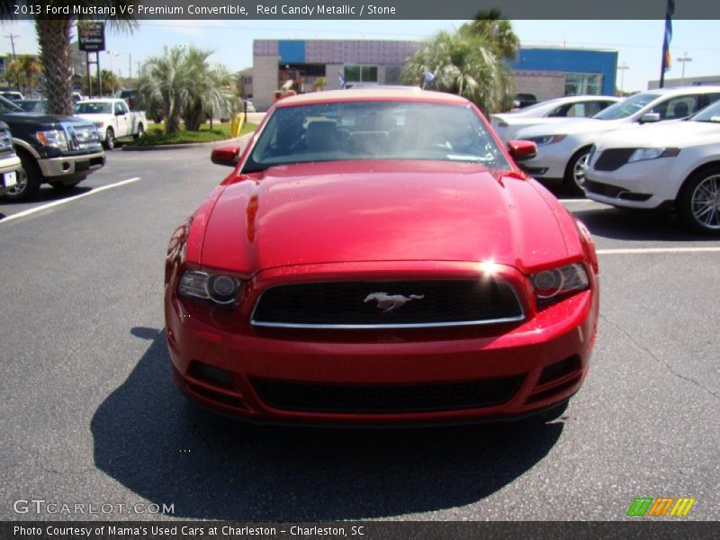 Red Candy Metallic / Stone 2013 Ford Mustang V6 Premium Convertible