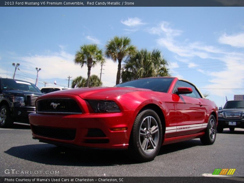 Red Candy Metallic / Stone 2013 Ford Mustang V6 Premium Convertible