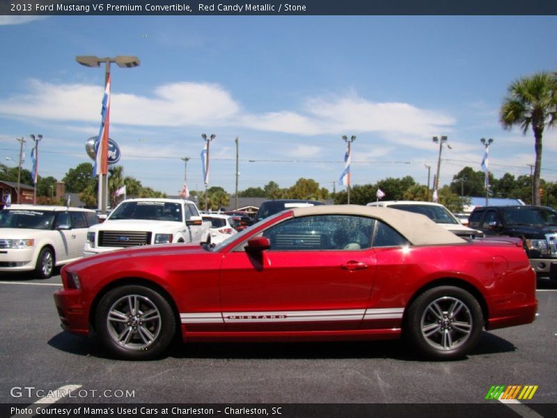 Red Candy Metallic / Stone 2013 Ford Mustang V6 Premium Convertible