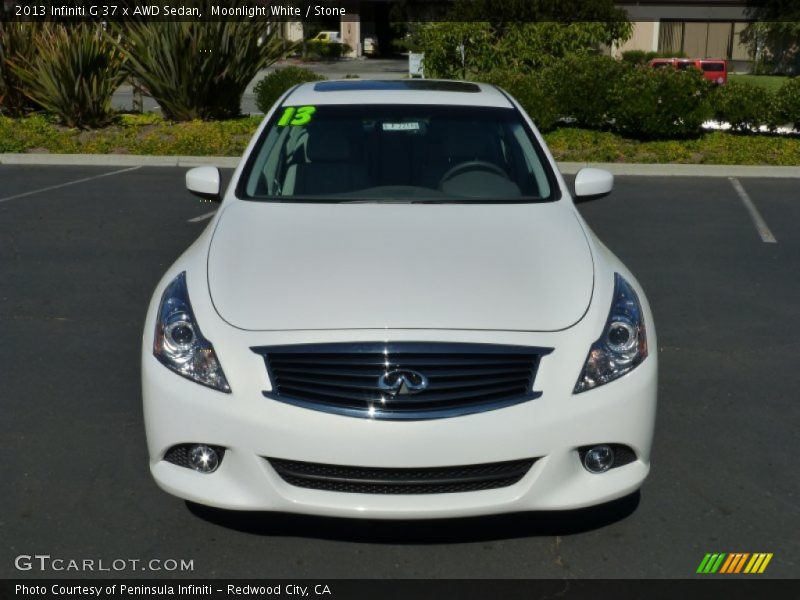 Moonlight White / Stone 2013 Infiniti G 37 x AWD Sedan