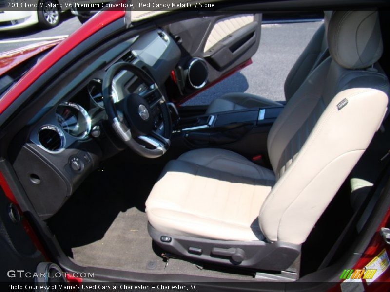 Red Candy Metallic / Stone 2013 Ford Mustang V6 Premium Convertible