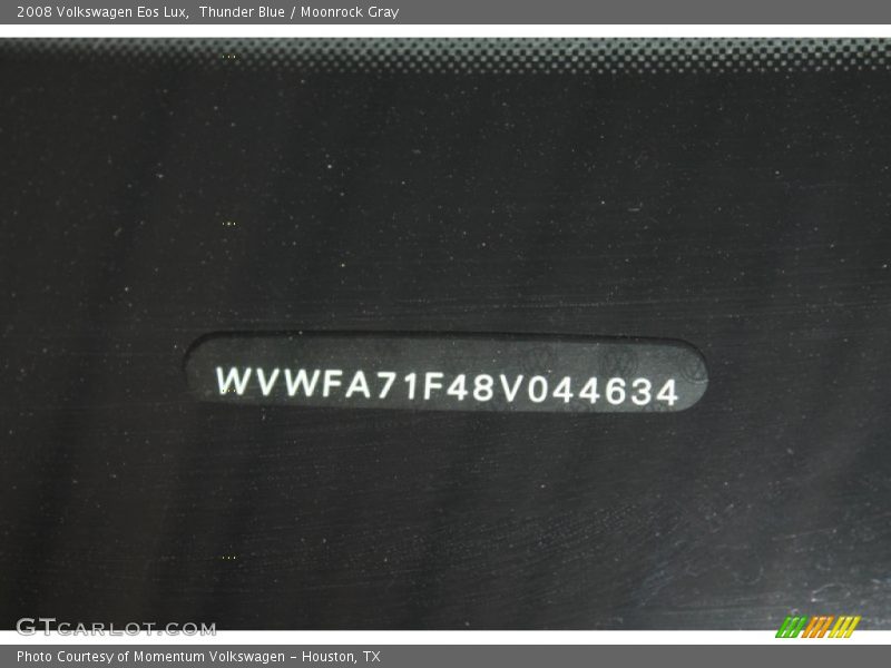 Thunder Blue / Moonrock Gray 2008 Volkswagen Eos Lux