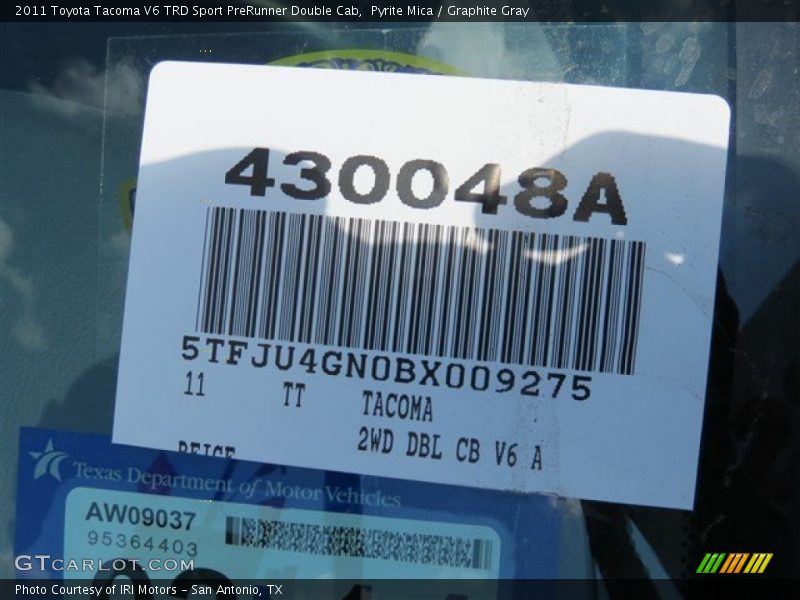 Pyrite Mica / Graphite Gray 2011 Toyota Tacoma V6 TRD Sport PreRunner Double Cab