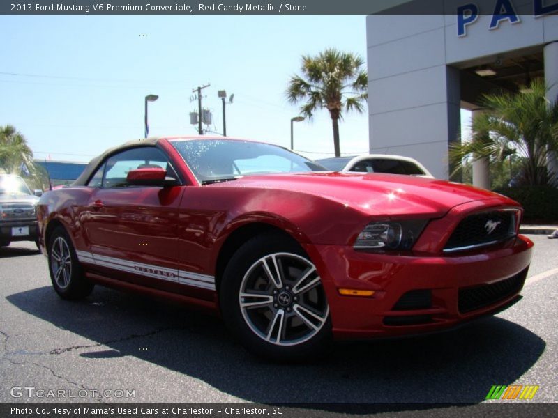 Red Candy Metallic / Stone 2013 Ford Mustang V6 Premium Convertible